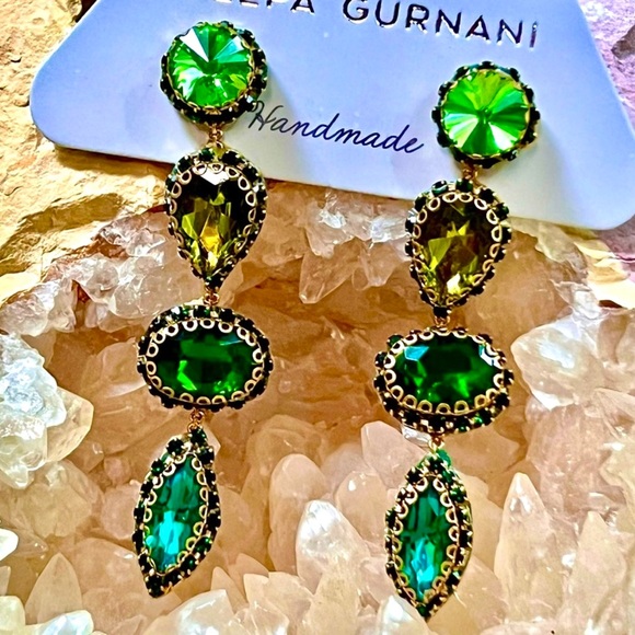 Deepa Gurnani Jewelry - NWT Deepa Gurnani Beaded Crystal Chandeliers